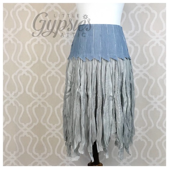 Ryu Vintage Blue Feathering Skirt - Picture 8 of 10